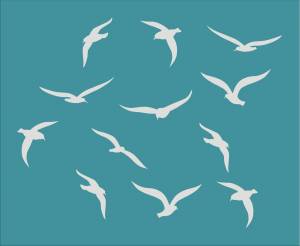 Чайка трафарет