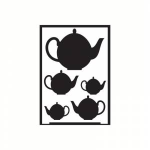 Трафарет для росписи по стеклу А5 Чайники