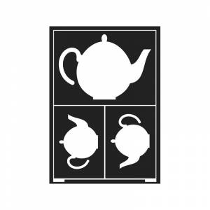 Трафарет для росписи по стеклу А5 Чайники