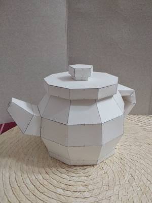 Чайник из бумаги,  шаблон чайника из бумаги