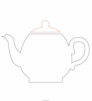 Поэтапное рисование чайника и чашки