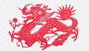 Шаблон для вырезания из бумаги, дракон с четырьмя когтями, разное, текст, дракон png