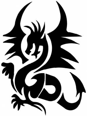 Трафарет рисунки драконов