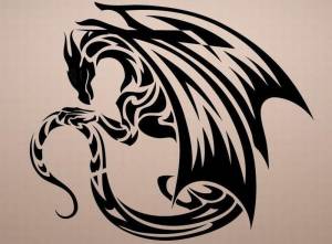 12 трафаретов Дракона на стену