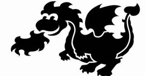 Трафареты дракончика для вырезания из бумаги