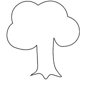 Раскраска Трафарет дуб