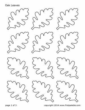 Дубовый лист шаблон для вырезания