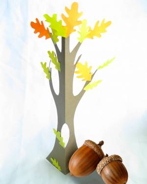 Шаблон дубового листа для вырезания, аппликация желудь, поделка лист дуба