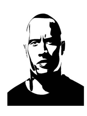 Трафареты Дуэйна Джонсона для вырезания из бумаги