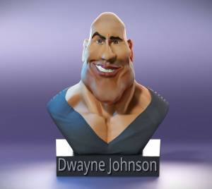 Файл STL Бюст Дуэйна Скалы Джонсона 3d карикатура ・3D-печатная модель для загрузки・Cults