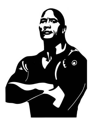 Трафареты Дуэйна Джонсона для вырезания из бумаги