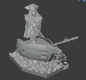 Бесплатный STL файл Капитан Джек Воробей ・Шаблон для 3D-печати для загрузки・Cults