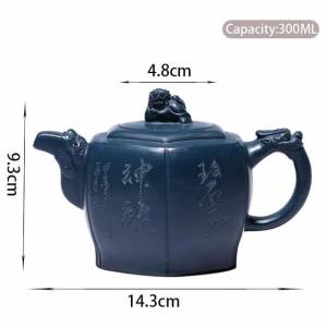 Чайники из исинской фиолетовой глины, 300 мл, чайники ручной работы большой емкости шестиугольной формы, чайник из необработанной руды и лазурной глины, китайский чайный набор Zisha