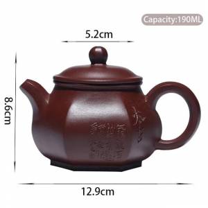 Китайский исинский высококлассный чайник из фиолетовой глины, 190 мл, знаменитый чайник ручной работы шестиугольной формы, чайник из сырой руды, Фиолетовый Глиняный чайник, чайный набор Zisha