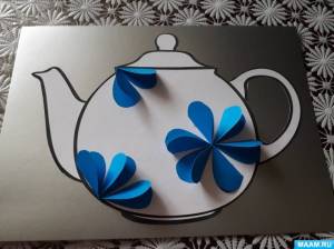 Мастер-класс по коллективной аппликации из цветной бумаги «Чайник»