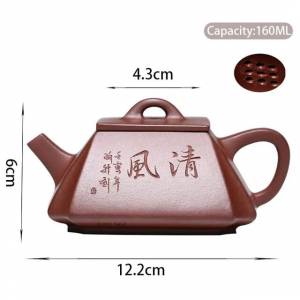 Чайники из китайской исинской фиолетовой глины, 160 мл, чайники ручной работы квадратной формы, чайник из сырой руды, Фиолетовый Глиняный Чайник, высококачественный чайный набор Zisha, чайный набор