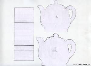 Вазочка ЧАЙНИК из картона для чайных пакетиков