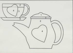 Трафарет чайник и чашка