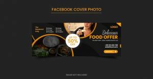 Здоровое меню вкусной еды скидка шаблон фото обложки facebook