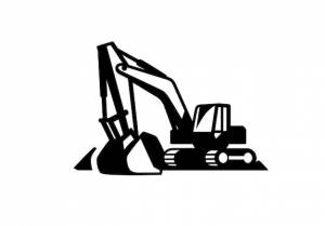 Шаблон логотипа строительства экскаватора