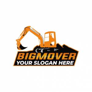 Шаблон векторного логотипа экскаватора