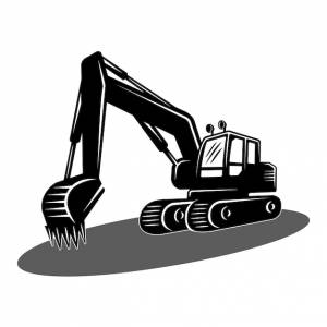 Шаблон векторного логотипа экскаватора