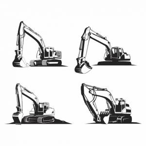 Силуэт экскаватора