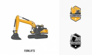 Иллюстрация тяжелого оборудования экскаватора тяжелое оборудование экскаватора логотип значка шаблон вектора