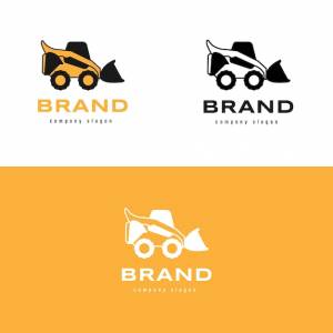 Шаблон векторного логотипа экскаватора