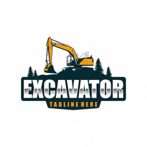 Шаблон логотипа экскаватора
