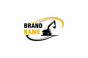 Вектор шаблона логотипа экскаватора вектор логотипа тяжелой техники для строительной компании