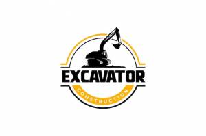 Вектор шаблона логотипа экскаватора вектор логотипа тяжелой техники для строительной компании
