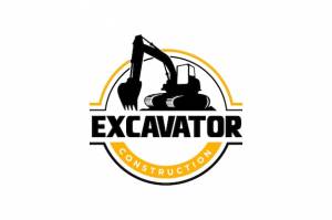 Вектор логотипа экскаватора вектор логотипа тяжелой техники для строительства