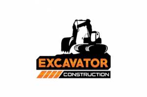 Вектор шаблона логотипа экскаватора вектор логотипа тяжелой техники для строительной компании