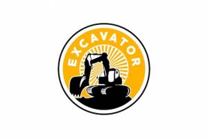 Вектор шаблона логотипа экскаватора вектор логотипа тяжелой техники для строительной компании