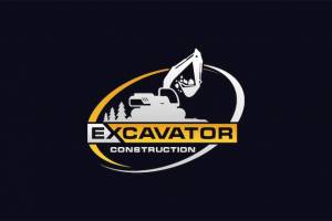 Вектор шаблона логотипа экскаватора вектор логотипа тяжелой техники для строительной компании