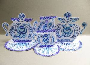 Чайный сервиз из бумаги своими руками и шаблоны для вырезания