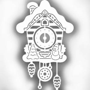 Трафарет новогодние часы