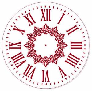 Трафарет циферблат для часов с римскими цифрами и орнаментом