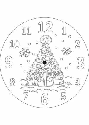 Трафарет новогодние часы