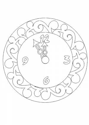 Трафарет новогодние часы