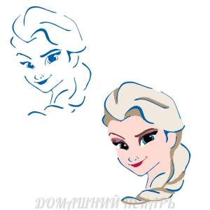 Трафарет Холодное сердце Эльза 10*7,5см