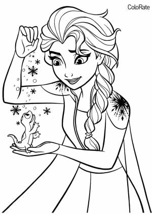 Раскраска Эльза колдует для Бруни