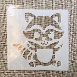 13 см Маленький Енот DIY слойные трафареты настенная живопись раскраска для скрапбукинга тиснильный альбом декоративный шаблон