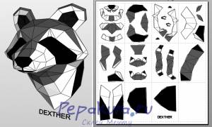 Голова Енота из бумаги своими руками