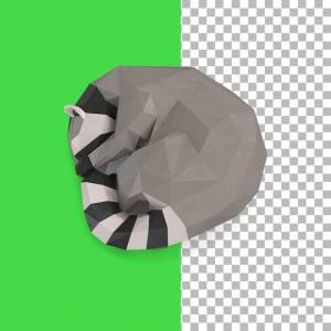 Изолированное бумажное ремесло спящего енота