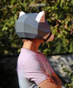 Маска енота, шаблон PDF для сборки модели из бумаги