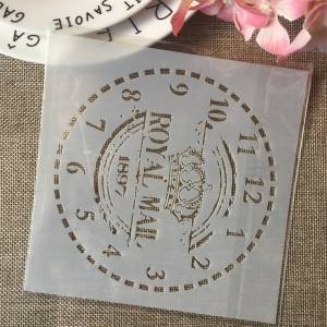 15 см часы Корона циферблат DIY слои трафареты живопись раскраска для скрапбукинга тиснение декоративная открытка для альбома шаблон