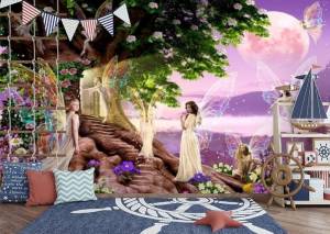 3D Фотообои «Феи в сказочной стране»