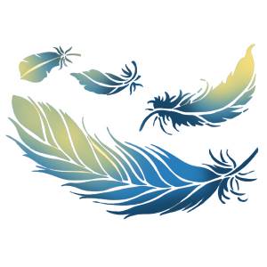 Трафарет Перья, трафареты для росписи